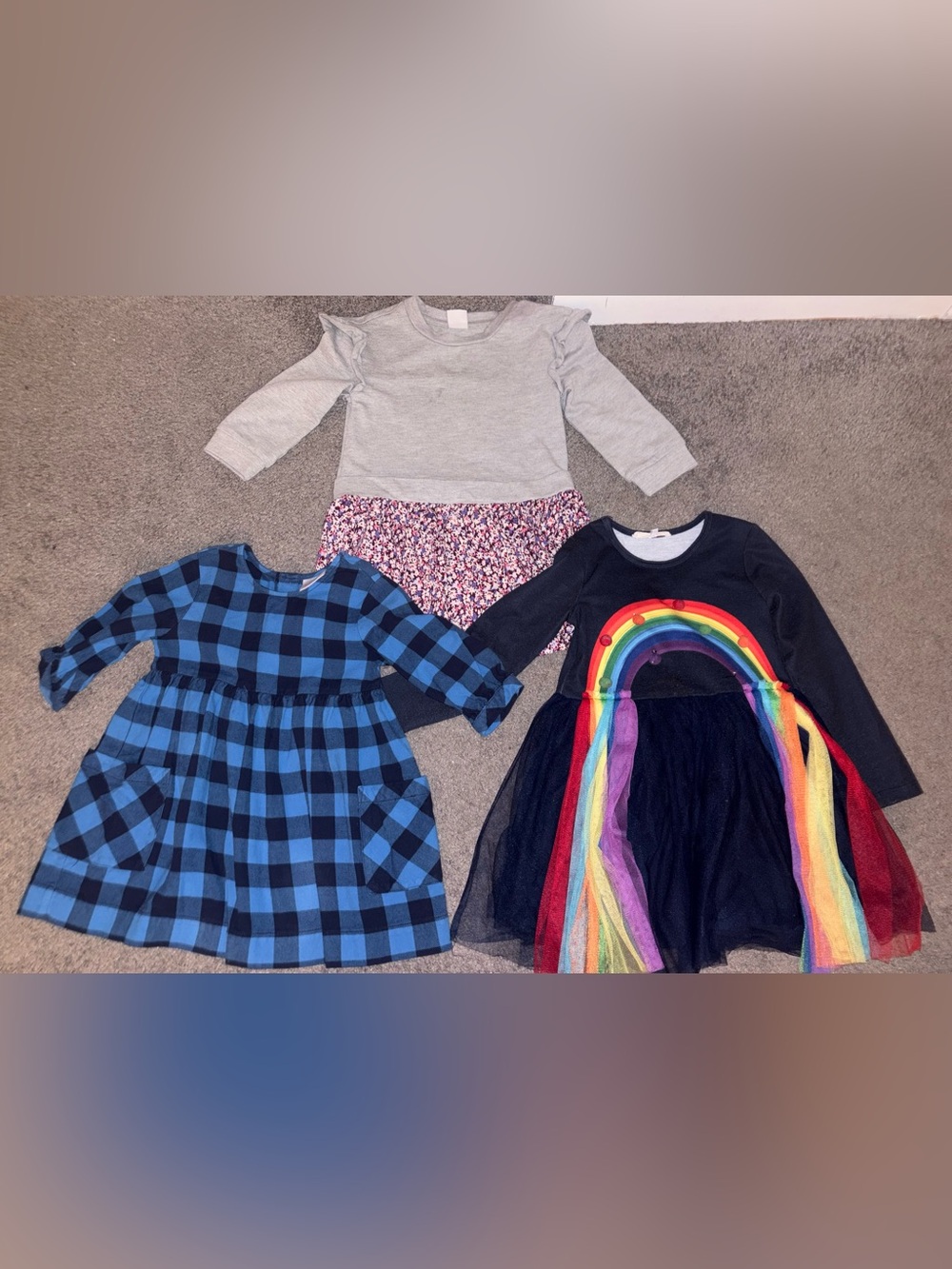 Girls Size 4 Long Sleeve Dress Bundle (3-Piece Lot) 🌸 Premium Brand Dress Set 4T